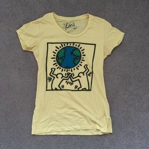 keith haring yellow t shirt